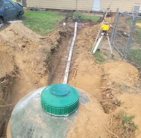 New septic tank and drain field replacement installed in Carbondale for homeowner
